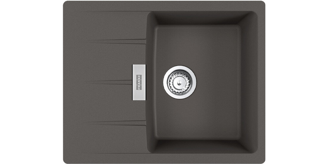 Zlewozmywak jednokomorowy z ociekaczem FRANKE Centro CNG 611-62 114.0716.323 Łupkowy szary widok na zlew z góry odporność na plamy trwałość kwarc fragranite wytrzymałość