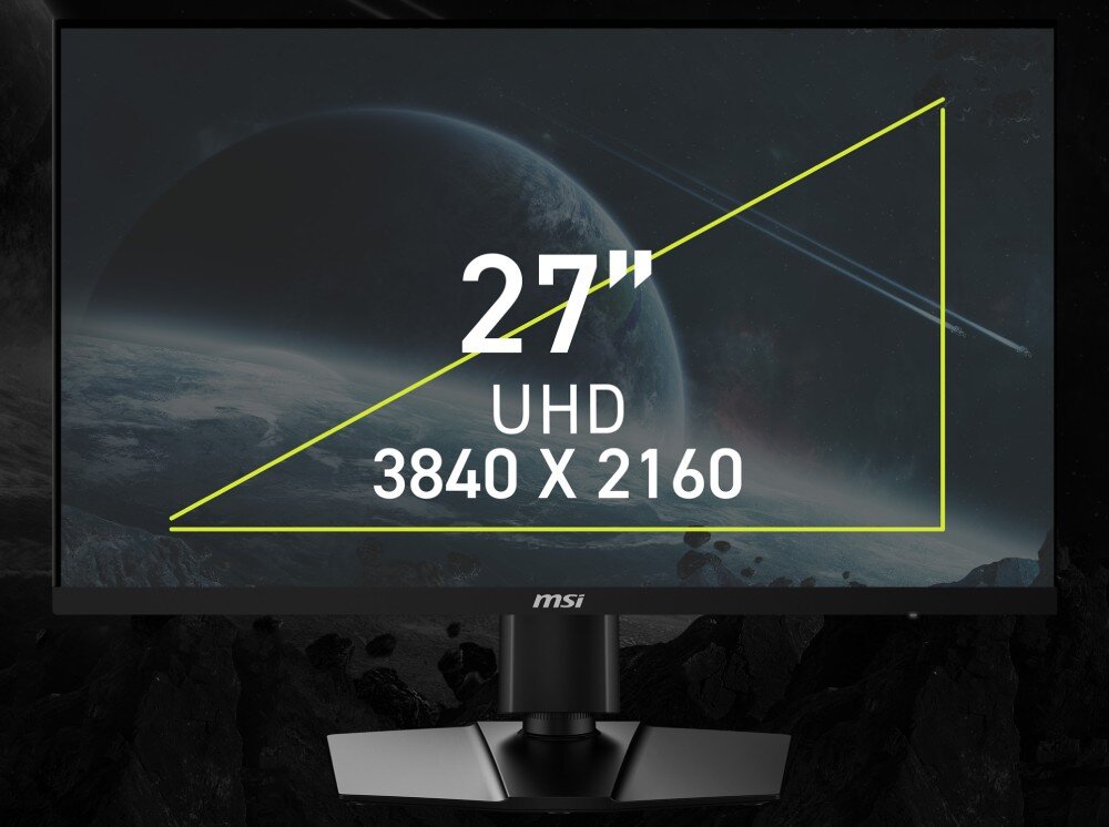 Monitor MSI MAG 274UPF E2 27 3840x2160px IPS 160Hz 0.5 ms [GTG] przekątna matryca rozdzielczość kolory pokrycie DCI-P3