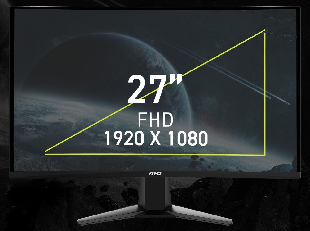 Monitor MSI MAG 27C6F 27 1920x1080px 180Hz 0.5 ms [GTG] Curved zakrzywienie promień przekątna rozdzielczość