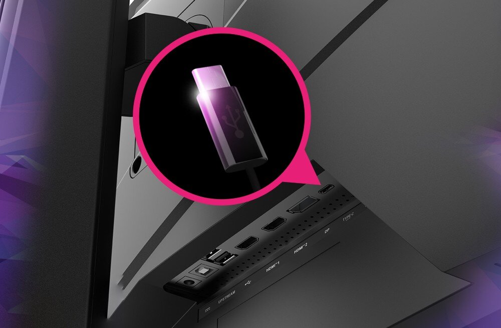 Monitor MSI MPG 274URF QD 27 3840x2160px IPS 160Hz 0.5 ms [GTG] porty złącza podłączenie hub