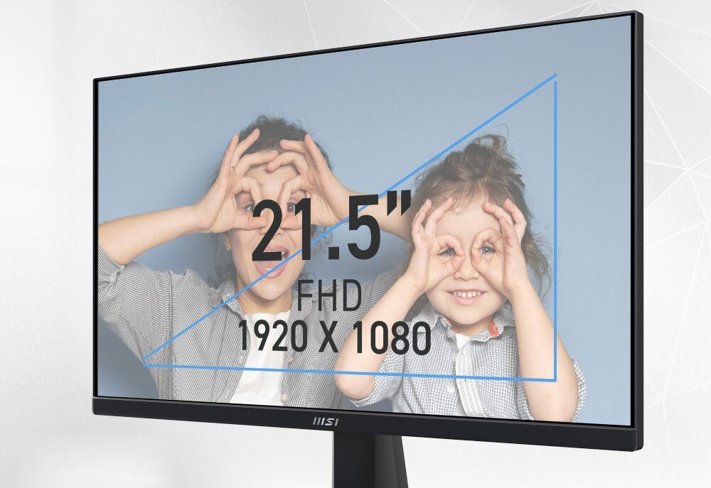 Monitor MSI Pro MP225 21.5 1920x1080px IPS 100Hz 1 ms [MPRT] przekątna matryca rozdzielczość kąt widzenia powłoka