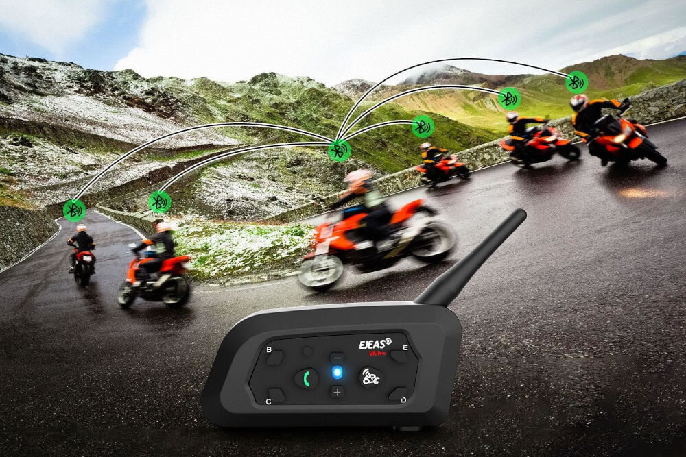 Interkom EJEAS V6 Pro+ redukcja szumów CVC, 3D stereo, czysty dźwięk podczas jazdy