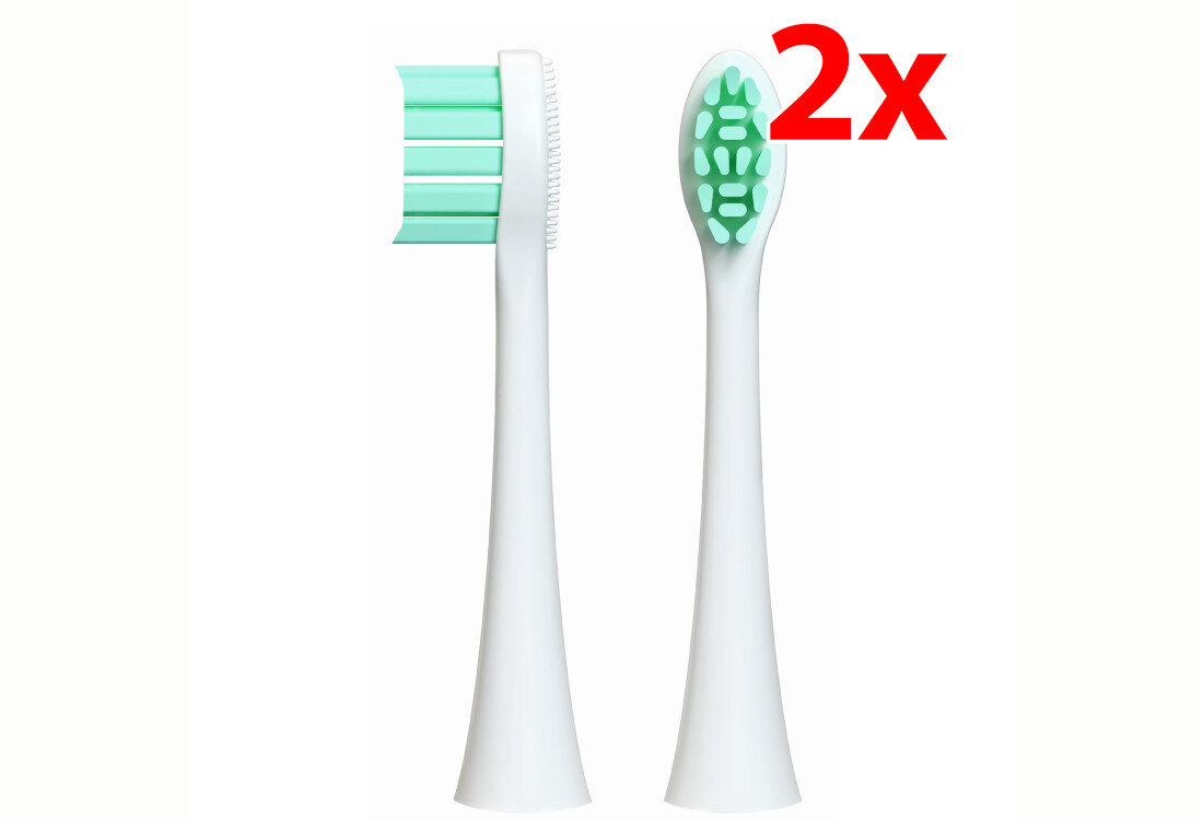 Oryginalna końcówka do szczoteczki sonicznej FEELO Pro Soft Biały (2 szt.) (Do delikatnych i wrażliwych dziąseł) Skuteczne usuwanie płytki dla wrażliwych dziąseł higiena Gęsto rozmieszczone włókna zyste zęby i świeży oddech 