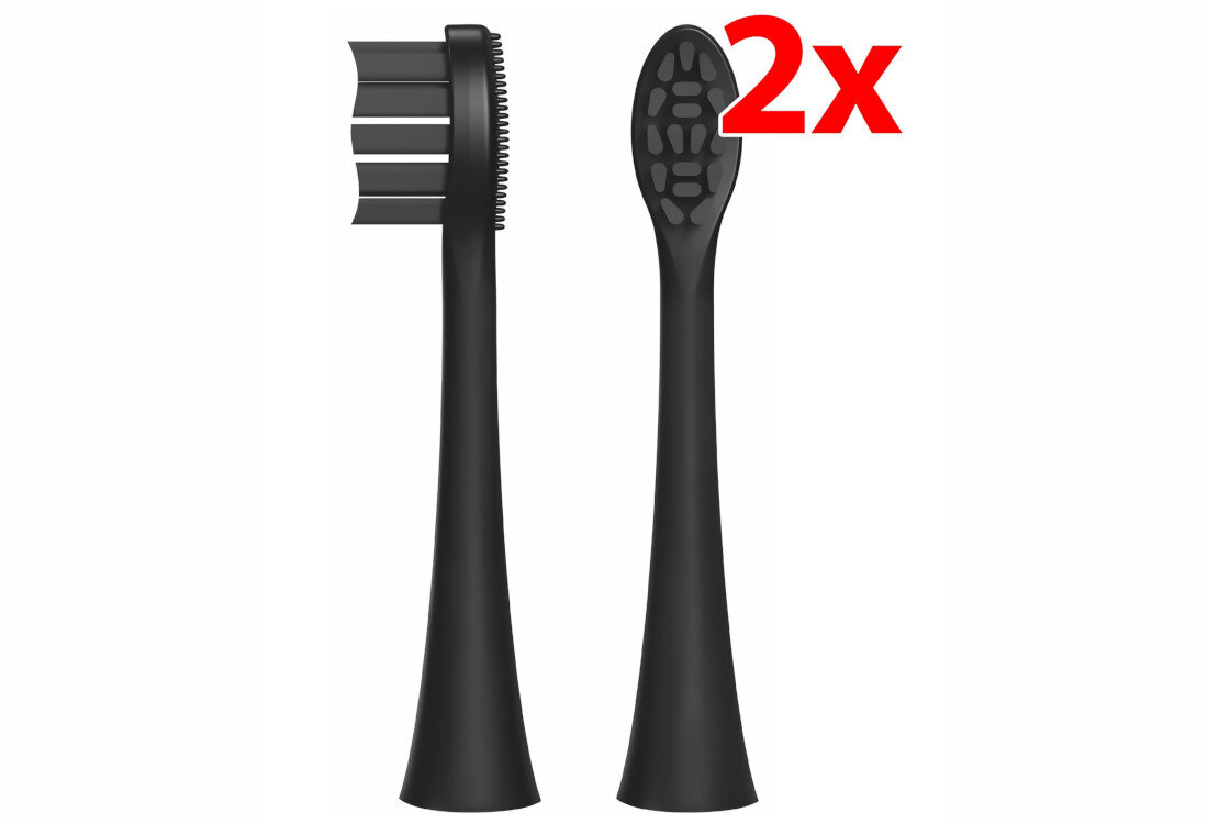 Oryginalna końcówka do szczoteczki sonicznej FEELO Pro Standard Czarny (2 szt.) (Wypustki do czyszczenia języka) Bezpieczna pielęgnacja zębów Elastyczna, gumowa powłoka chroni szkliwo i dziąsła szczotkowanie Gęsto rozmieszczone włókna czyste zęby i świeży uśmiech powierzchnia z mikrowypustkami bakterie z języka