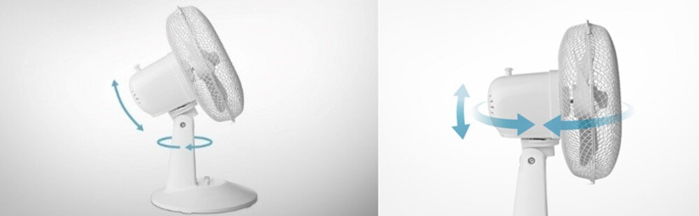 Wentylator CONCEPT VS5040 Biały 3 prędkości przepływ powietrza trzy łopatki Funkcja oscylacji kąt obrotu potrzeby w pionie w poziomie