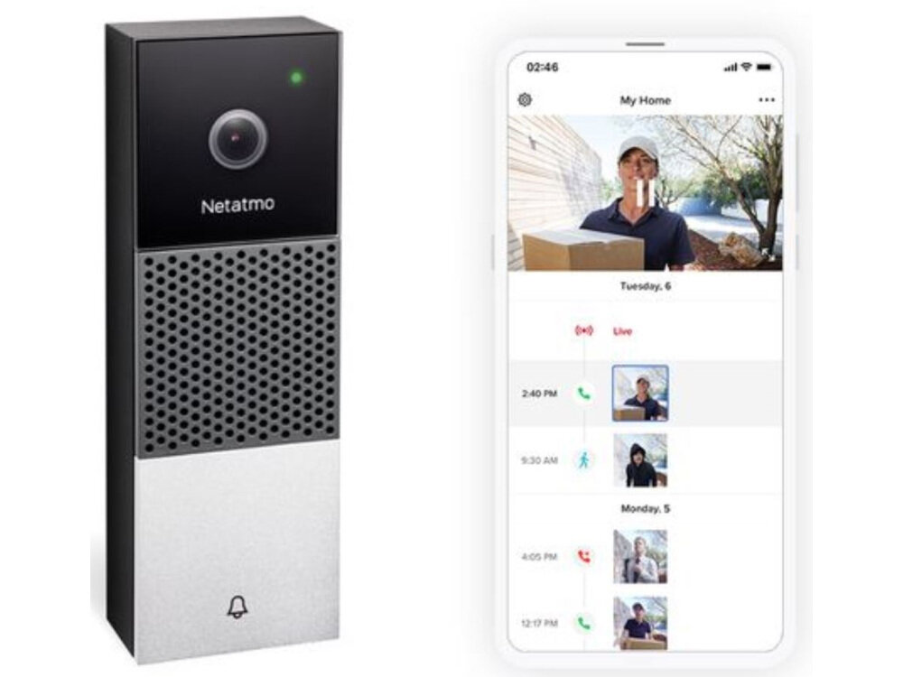Wideodomofon NETATMO NDB-EC WiFi łączy się z Internetem za pomocą Wi-Fi odpowiadać za pomocą telefonu