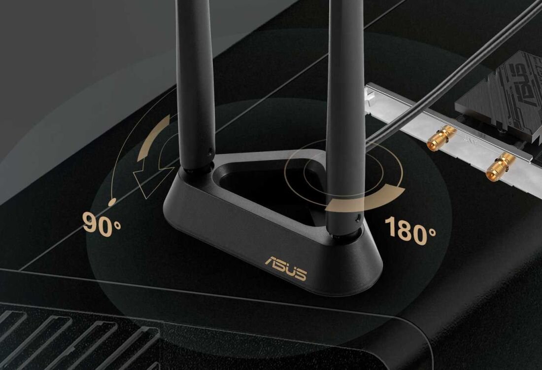 Karta sieciowa ASUS PCE-BE92BT - nadajnik-odbiornik z magnetyczną podstawką
