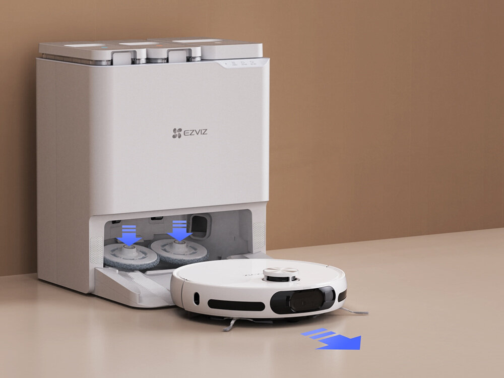Robot sprzątający EZVIZ RS20 Pro Wygodna obsługa automatycznie montuje głowice mopujące twarde powierzchnie dywany