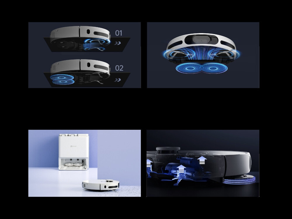 Robot sprzątający EZVIZ RS20 Pro chaos odkurzanie sprzątanie mopowanie kompleksowe czyszczenie