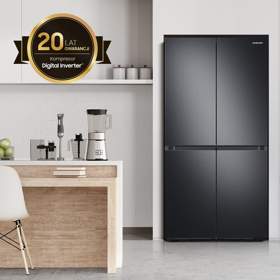 Cyfrowy kompresor w lodówce Samsung Multidoor RF65A967FB1 z 20-letnią gwarancją.