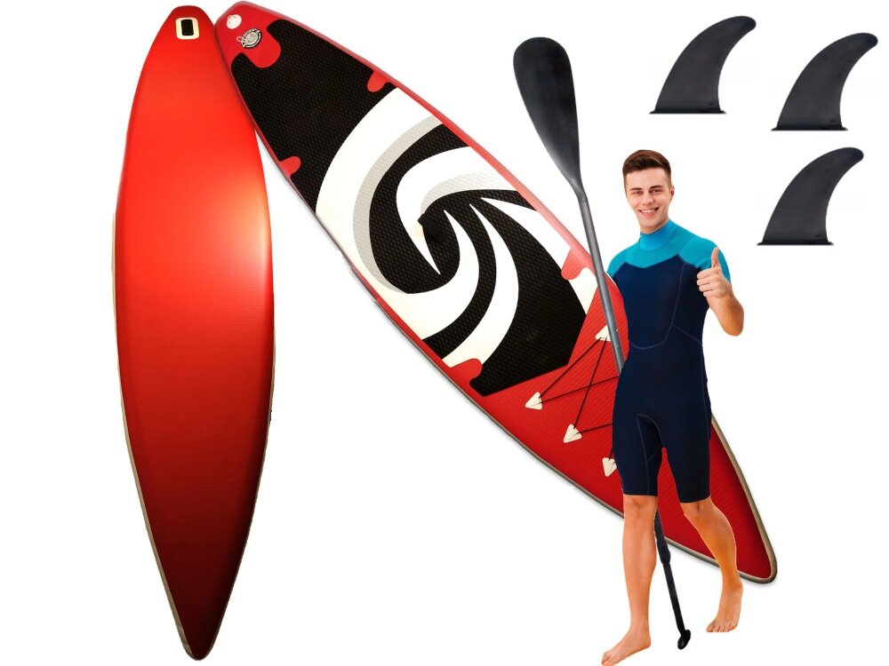 Deska SUP EXTRALINK SUP-1064 380 x 79 x 15 cm trzy stateczniki wytrzymaja silne naprezenia waga uzytkownika do 160 kg dla poczatkujacych i zaawansowanych uzytkownikow