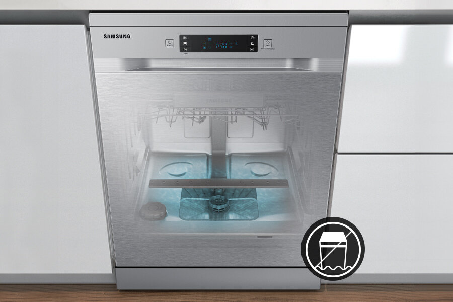 Aqua Stop w razie awarii odcina wyciek wody i zatrzymuje pracę urządzenia - Samsung DW60CG550FSRET Aqua Stop w razie awarii odcina wyciek wody i zatrzymuje pracę urządzenia - Samsung DW60CG550FSRET