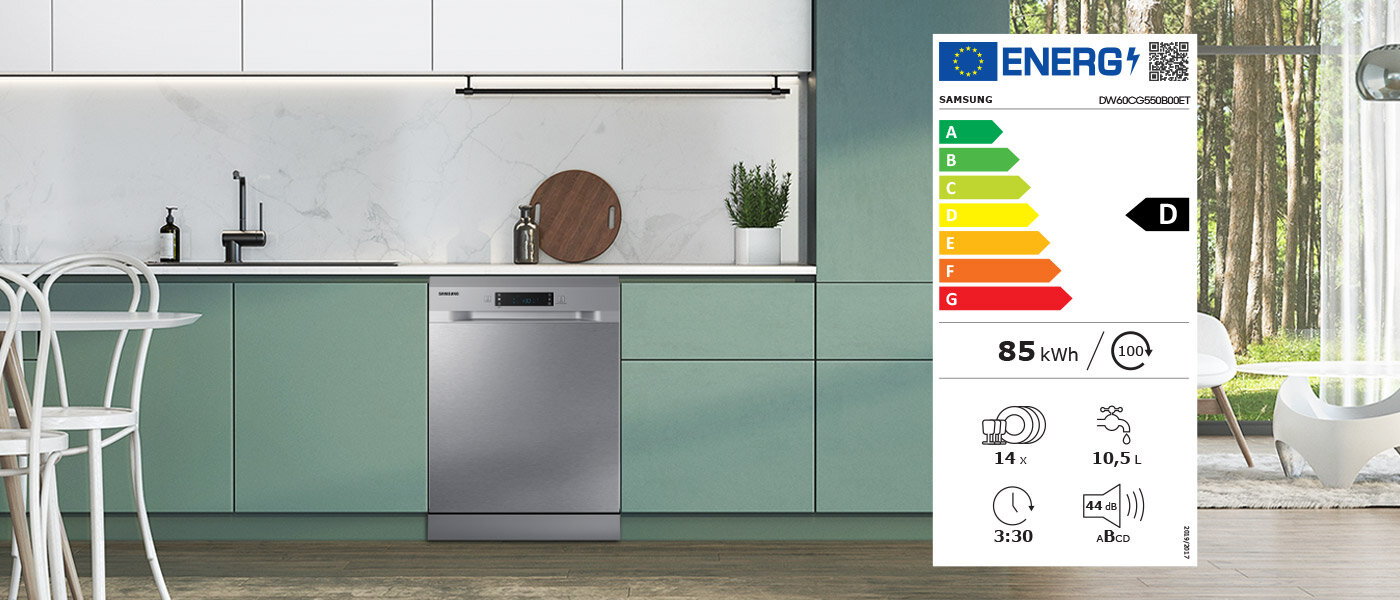 Zmywarka DW60CG550FSRET otrzymała klasę energetyczną D Zmywarka DW60CG550FSRET otrzymała klasę energetyczną D