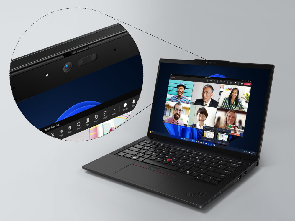 Laptop LENOVO ThinkPad T14 Gen 5 kamerę 5 MP czujnikiem IR wyraźny i szczegółowy wideorozmów rozpoznawania twarzy zasłona Privacy Shutter