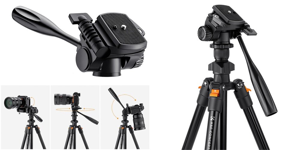 Statyw K&F Concept K-Series K234A0 działanie głowicy