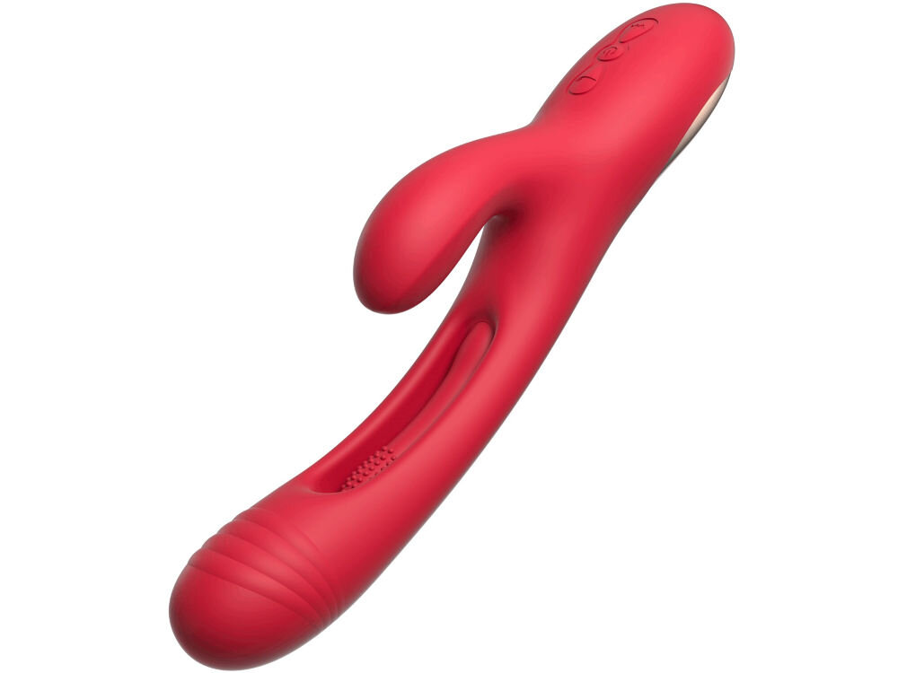HONEY PLAY BOX Bora Rose wibrator króliczek do punktu G pukający czerwony wibrator leży bokiem przyciski wypustki wibrator podłączony do białego przewodu dla miłośników wodnych uniesień klasa wodoodporności IPX7 w wannie pod prysznicem swoboda różnorodność wbudowany akumulator do 80 minut nieprzerwanej pracy ładowanie trwa około 2 godzin wygodne ekologiczne