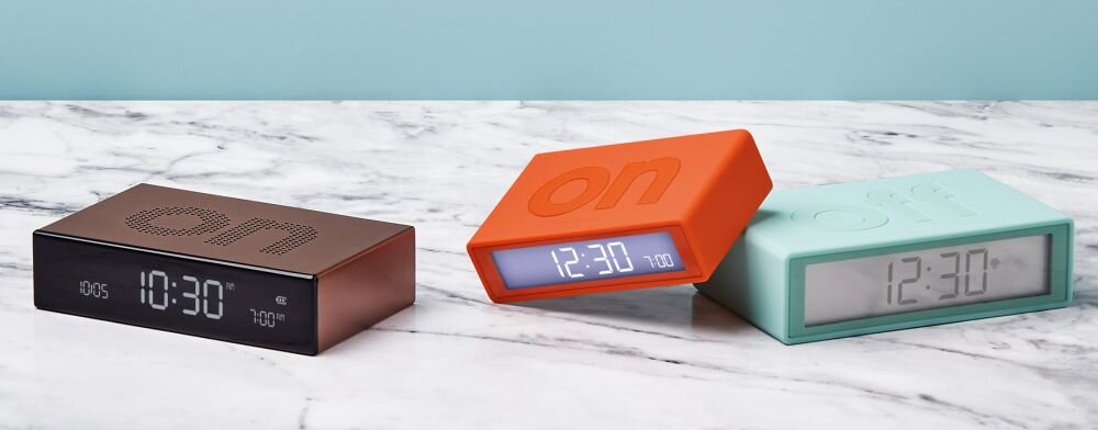 Lexon Flip Premium Budzik dotykowy panel drzemka ekran VA LCD blokada podróż