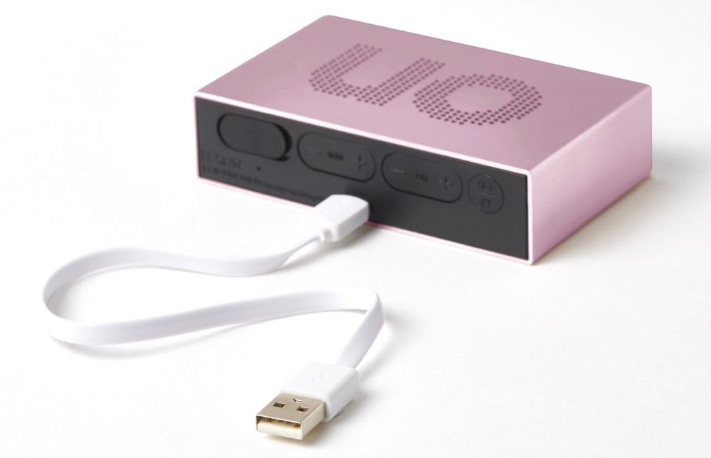 Budzik LEXON Flip Premium LR152LP Jasnoróżowy, kabel, zestaw z budzikiem