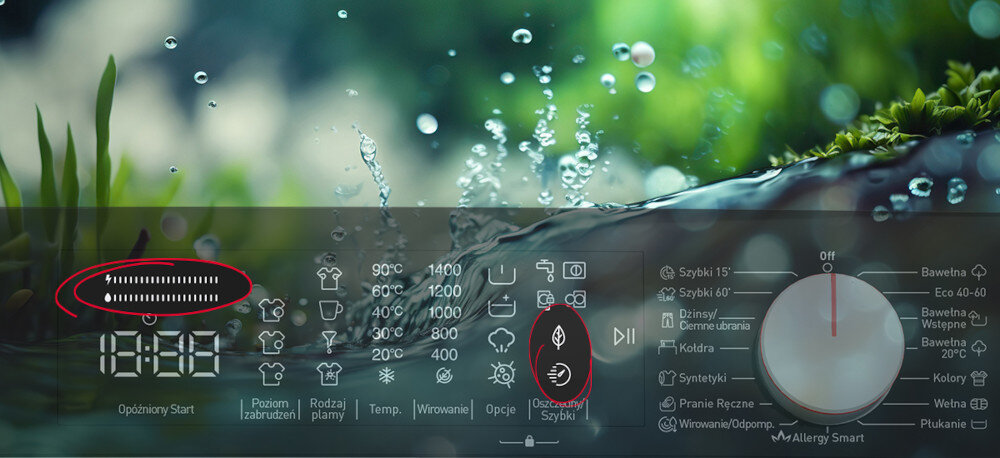 PRALKA SHARP ES-NFL014CW1NA-PL EcoTrack kontrola zużycie wody prądu oszczędność Monitorowanie