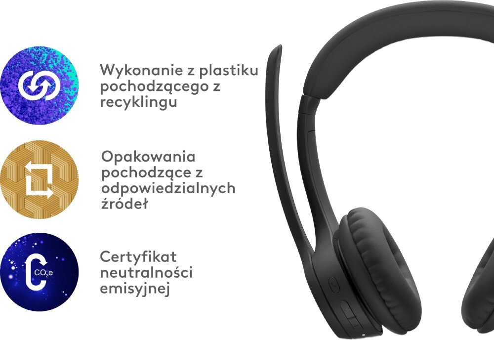 Słuchawki LOGITECH Zone 300 Czarny ekologia środowisko