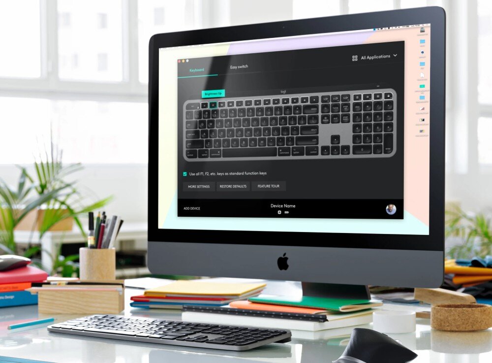 Klawiatura LOGITECH MX Keys S for Mac Jasnoszary automatyzacja aplikacja skróty
