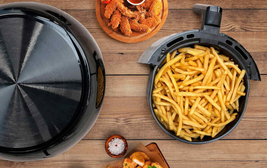 Frytkownica beztłuszczowa ALPINA 871125224641 Air Fryer obsługa wyświetlacz cyfrowy preferencje dostosowanie pieczenie grillowanie smażenie łatwe czyszczenie