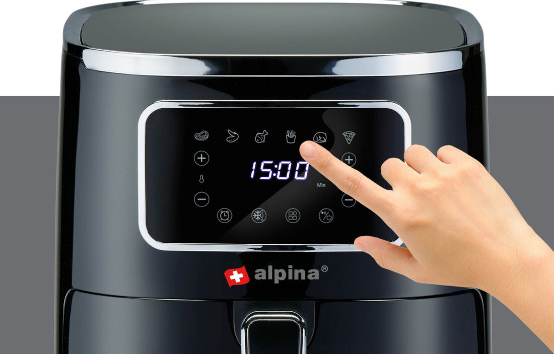 Frytkownica beztłuszczowa ALPINA 871125224687 Air Fryer wszechstronna potrzeby przekąski cyfrowy wyświetlacz temperatura zakres ustawienia dopasownaie