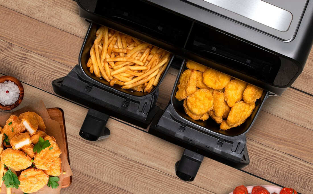 Frytkownica beztłuszczowa ALPINA 871125224012 Air Fryer Podwójna XL pojemność możliwości korzystanie