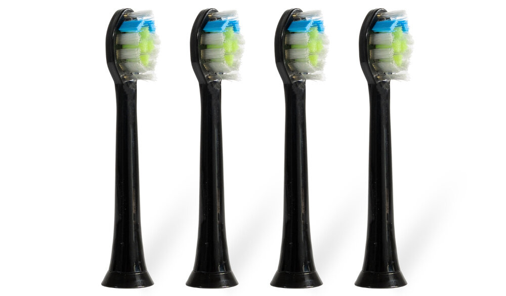 Oryginalna końcówka do szczoteczki ORO-MED Sonic Professional Czarny (4 sztuki) (Skuteczne czyszczenie trudno dostępnych miejsc) Główna siła codziennej higieny wygląd design prezentacja wizualizacja