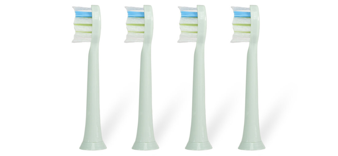 Oryginalna końcówka do szczoteczki ORO-MED Sonic Professional Zielony (4 sztuki) (Miękkie włosie) Bezpieczne dla szkliwa ochrona szkliwo higiena jama ustna komfort wygoda