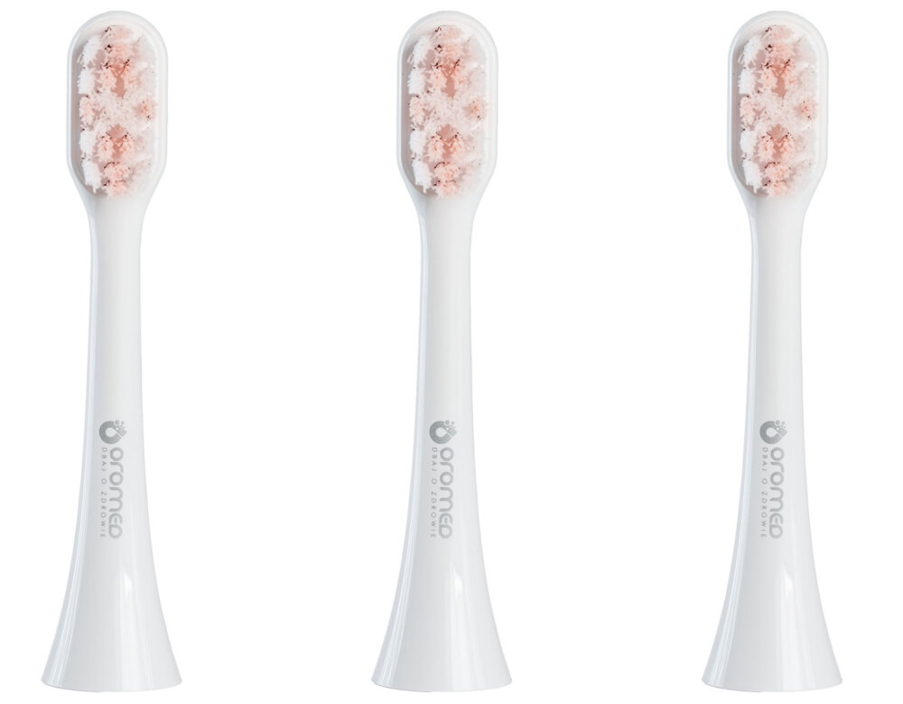 Oryginalna końcówka do szczoteczki ORO-MED Smile Biały (3 sztuki) (Miękkie włosie) wygląd design prezentacja wizualizacja higiena każdego dnia