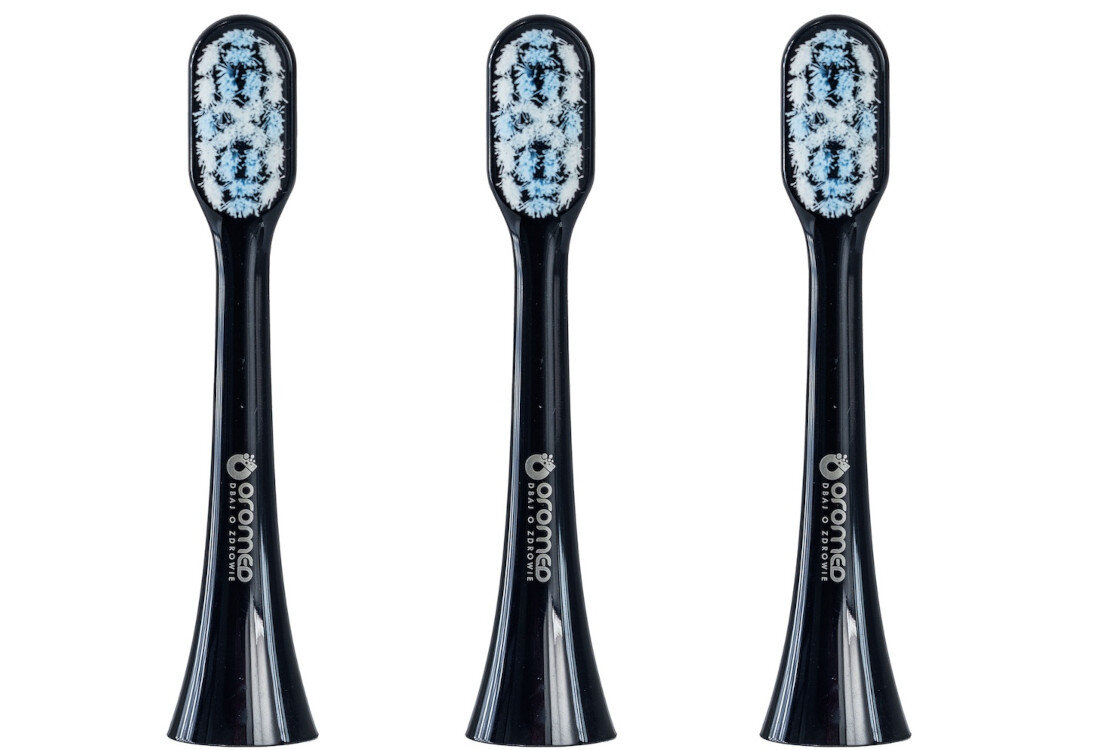 Oryginalna końcówka do szczoteczki ORO-MED Smile Granatowy (3 sztuki) (Miękkie włosie) wygląd design prezentacja wizualizacja higiena każdego dnia