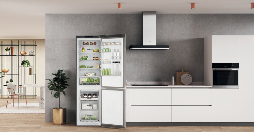 LODÓWKA WHIRLPOOL W7X 92I OX Oświetlenie LED jasne światło widocznośc wnętrza oświetlenie
