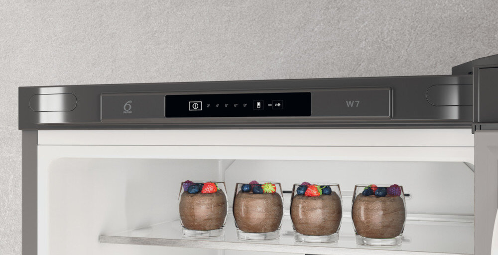 LODÓWKA WHIRLPOOL W7X 92I OX panel sterowanie elektroniczne ustawienia temperatury szybkie mrożenie chłodzenie
