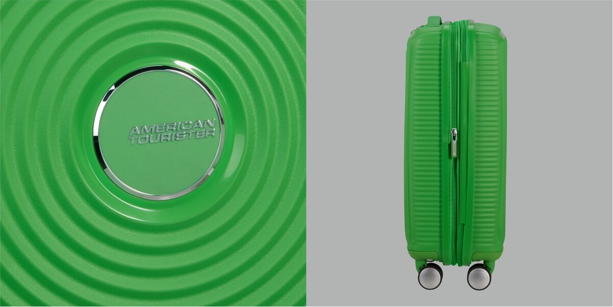 Walizka AMERICAN TOURISTER SoundBox 55 cm zamek bok profil Wygoda i funkcjonalność twarda konstrukcja możliwość poszerzenia zwiększenie przestrzeni z 35,5 na 41 l