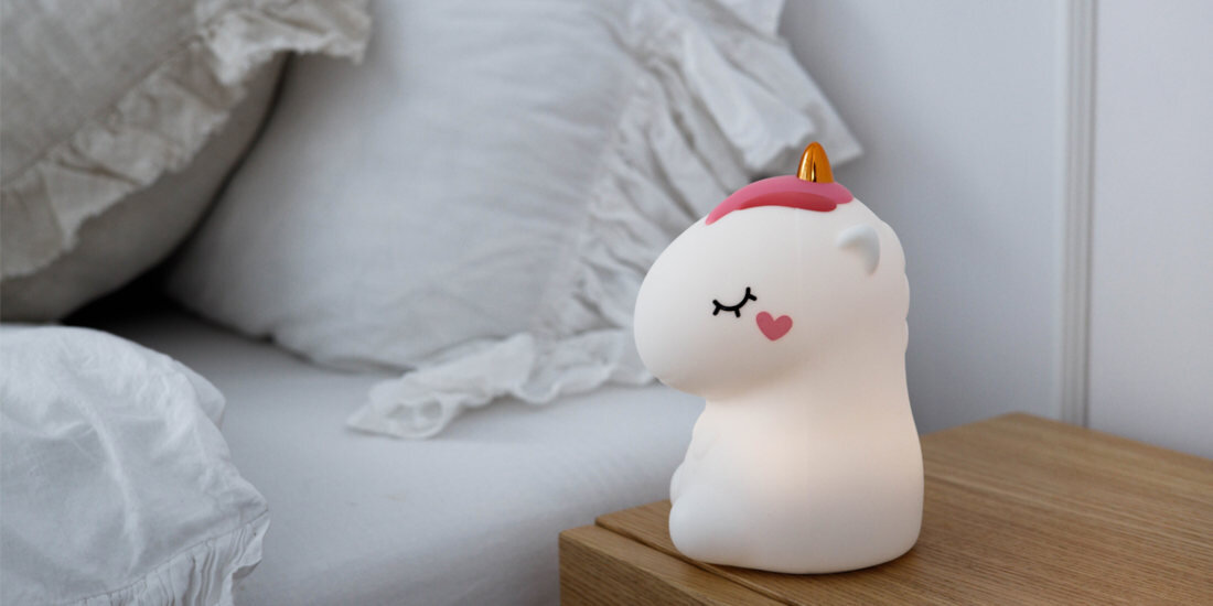 Lampka nocna INNOGIO GIOlittle Unicorn GIO-142 przyjazny design Uroczy kształt jednorożca zabawa zasypianie