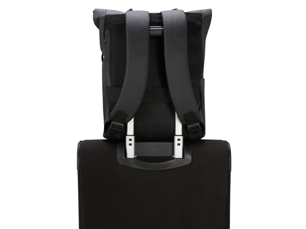 Plecak AMERICAN TOURISTER Urban Groove UG16 City Roll Top Czarny wyściełane i regulowane szelki uchwyty do łatwego przenoszenia Smart Sleeve łatwe przymocowanie plecaka do teleskopowego uchwytu walizki