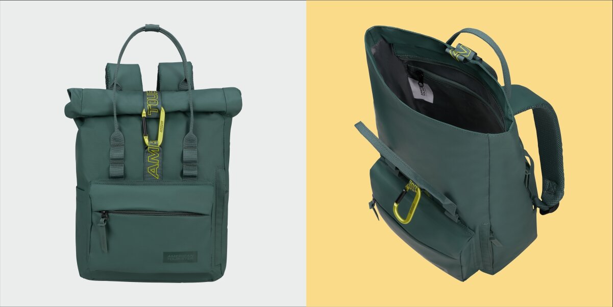 AMERICAN TOURISTER Urban Groove UG16 Roll-top dostosowanie wielkości plecaka dodatkową przestrzeń Minimalistyczny design outdooru oraz miejskiej elegancji