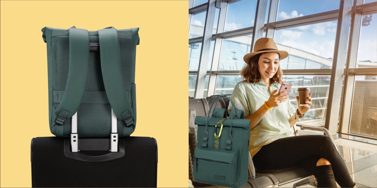 AMERICAN TOURISTER Urban Groove UG16 Wyściełane plecy regulowane szelki uchwyty Smart Sleeve teleskopowego uchwytu walizki