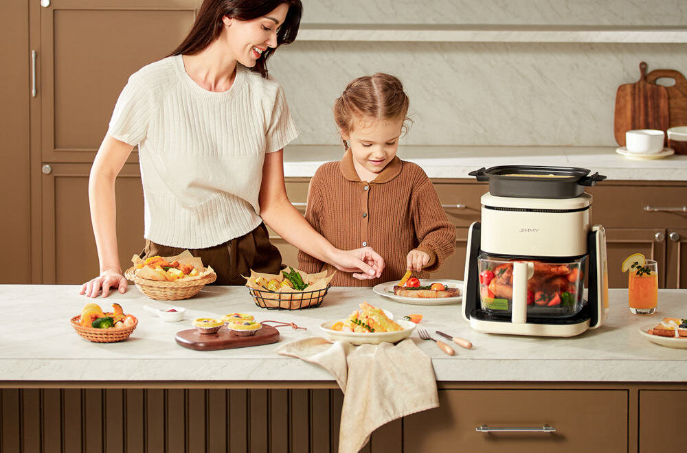 Air Fryer Frytkownica beztłuszczowa JIMMY AF3 z 360-stopniową cyrkulacją powietrza i z przezroczystą konstrukcją garnka 