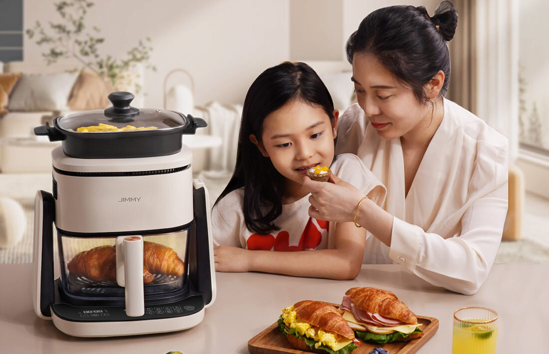 Air Fryer Frytkownica beztłuszczowa JIMMY AF3 z 360-stopniową cyrkulacją powietrza i z przezroczystą konstrukcją waga wymiary
