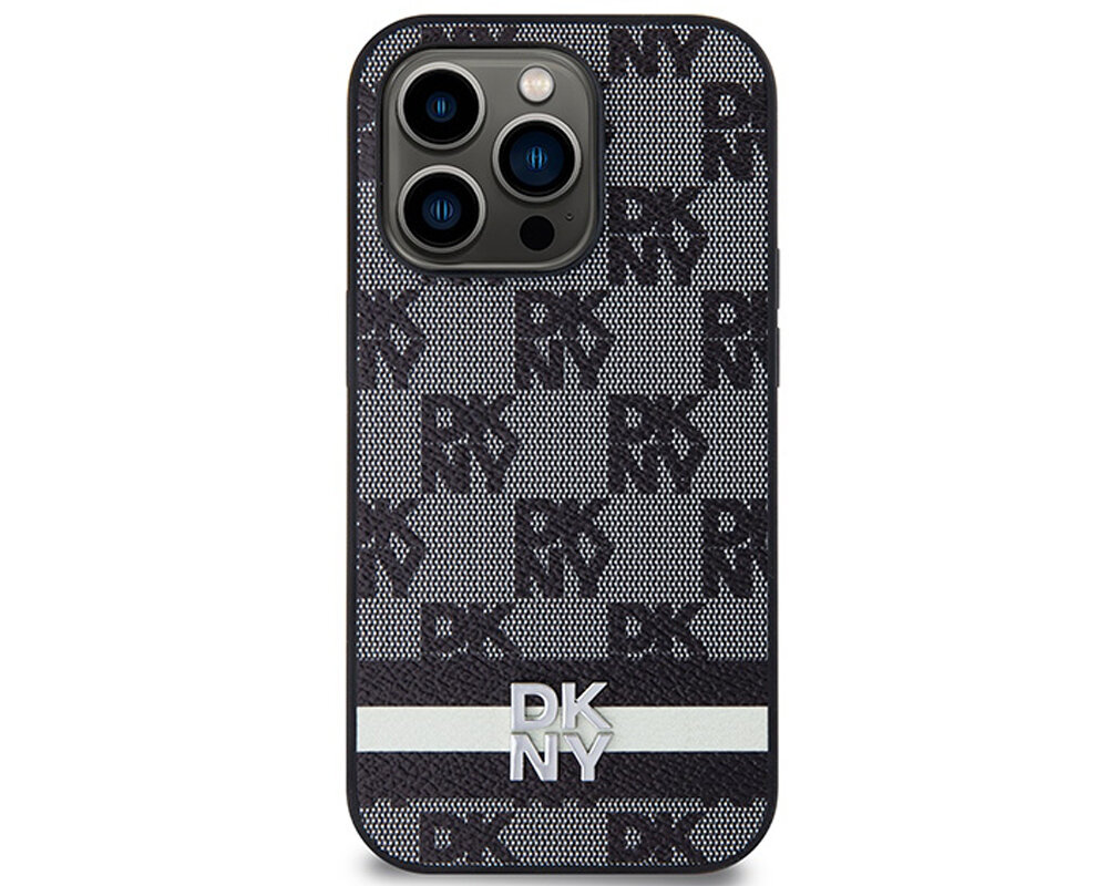 Etui DKNY Leather Checkered Mono Pattern & Printed Stripes do Apple iPhone olsniewajacy idealnie przylega wyrozniajacy sie wygoda chroni