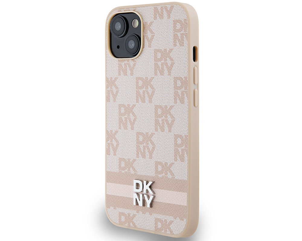 Etui DKNY Leather Checkered Mono Pattern & Printed Stripes do Apple iPhone etui ochrona dkny licencjaunikalny wyrazisty nowoczesny dynamiczny
