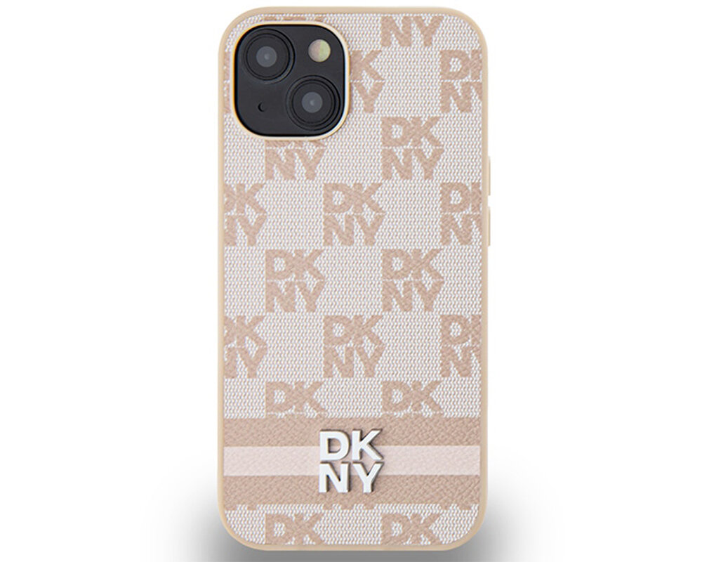 Etui DKNY Leather Checkered Mono Pattern & Printed Stripes do Apple iPhone olsniewajacy idealnie przylega wyrozniajacy sie wygoda chroni