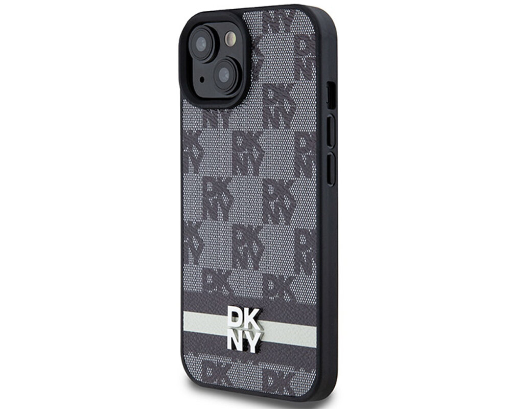 Etui DKNY Leather Checkered Mono Pattern & Printed Stripes do Apple iPhone etui ochrona dkny licencjaunikalny wyrazisty nowoczesny dynamiczny