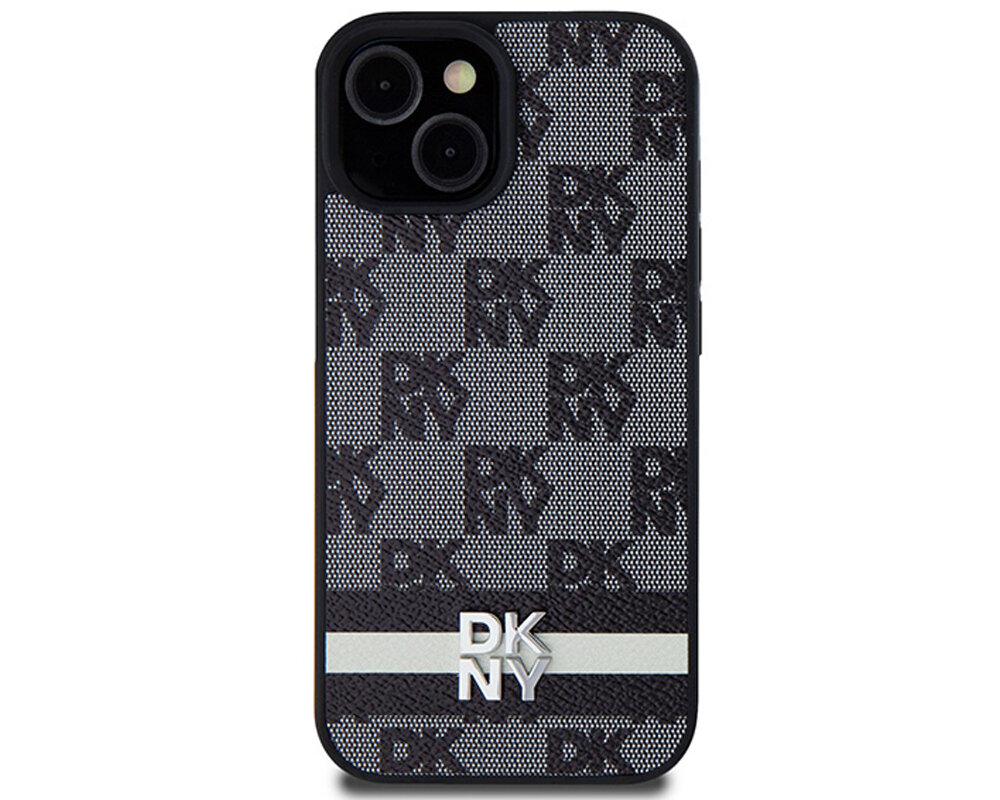 Etui DKNY Leather Checkered Mono Pattern & Printed Stripes do Apple iPhone olsniewajacy idealnie przylega wyrozniajacy sie wygoda chroni