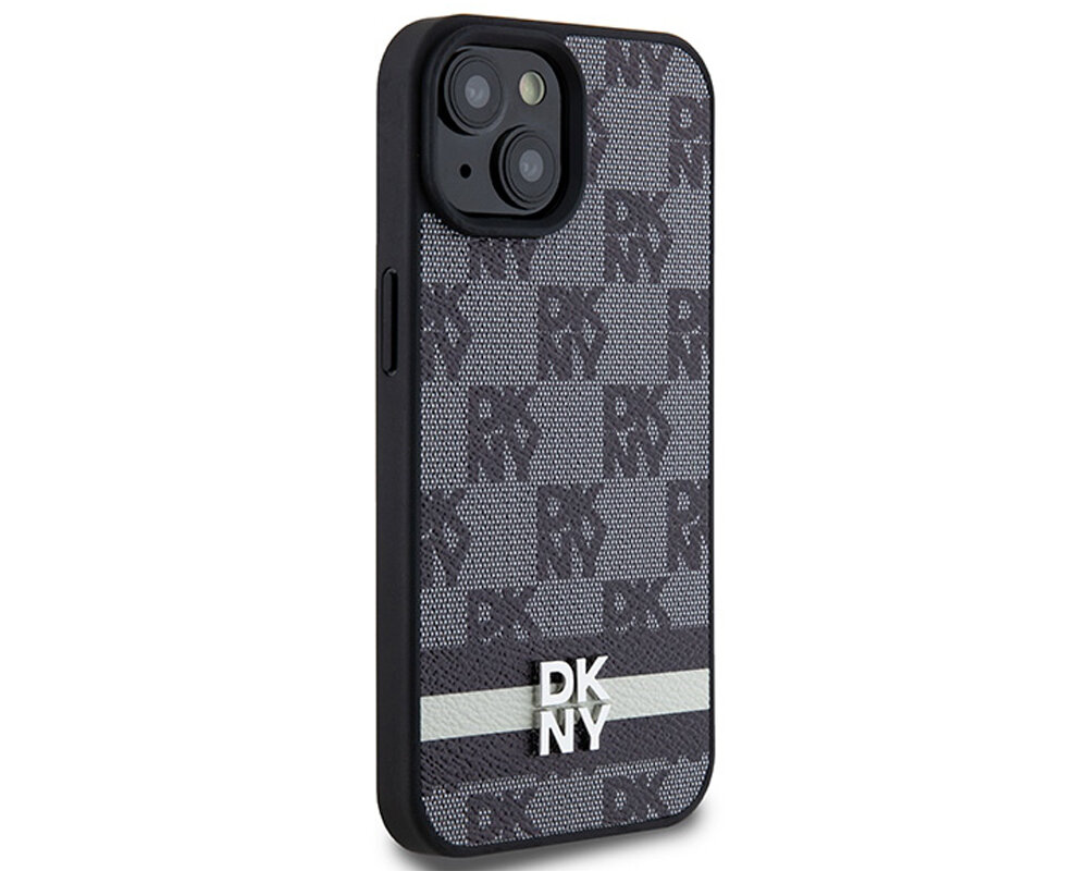 Etui DKNY Leather Checkered Mono Pattern & Printed Stripes do Apple iPhone trwale materialy tpu pc poliweglan niezawodny