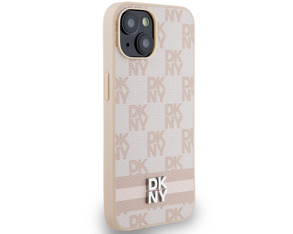 Etui DKNY Leather Checkered Mono Pattern & Printed Stripes do Apple iPhone trwale materialy tpu pc poliweglan niezawodny