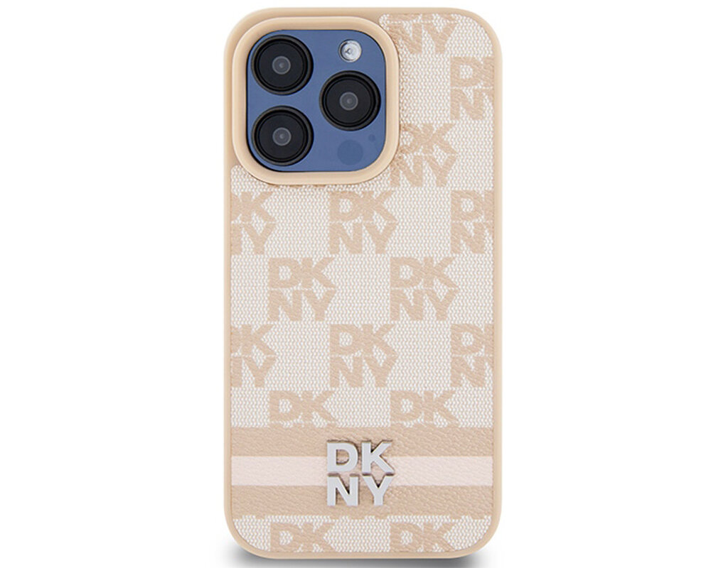 Etui DKNY Leather Checkered Mono Pattern & Printed Stripes do Apple iPhone olsniewajacy idealnie przylega wyrozniajacy sie wygoda chroni