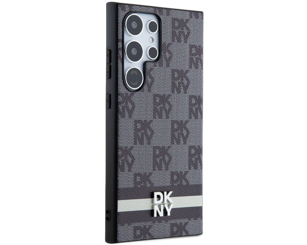 Etui DKNY Leather Checkered Mono Pattern & Printed Stripes do Apple iPhone olsniewajacy idealnie przylega wyrozniajacy sie wygoda chroni